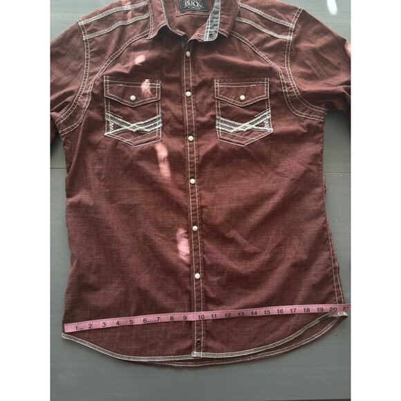 Pearl Snap Buckle Black Embroidered Western Button Down Skirt Size Med Burgundy - Picture 8 of 11